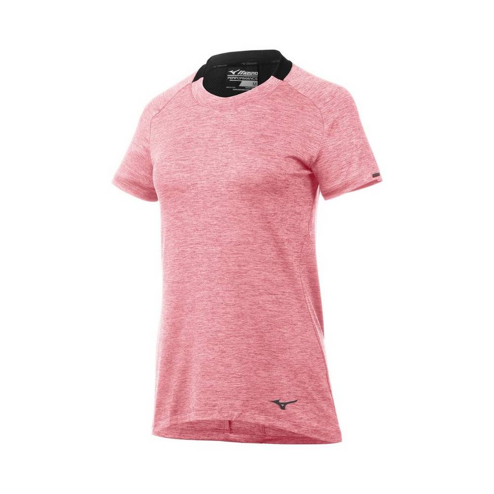 Camisetas Mizuno Alpha Short Sleeve Mujer Rosas/Negras Baratas WRSZ-37912